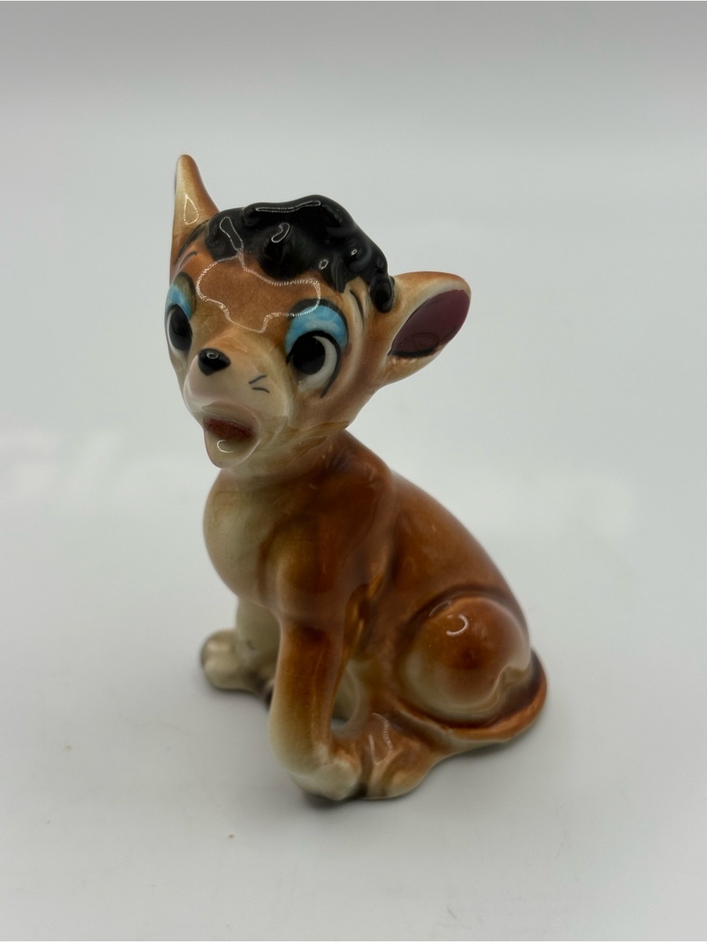 VTG 1950’s Kitschy Hand Painted Brown Ceramic Deer Fawn S Or P Single Shaker